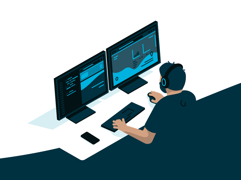 Developer workspace illustration